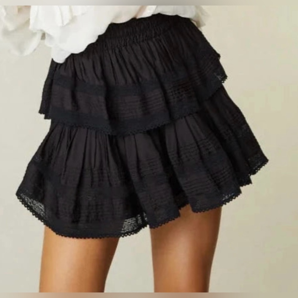 Love shack fancy black mini skirt. Worn once! So cute!